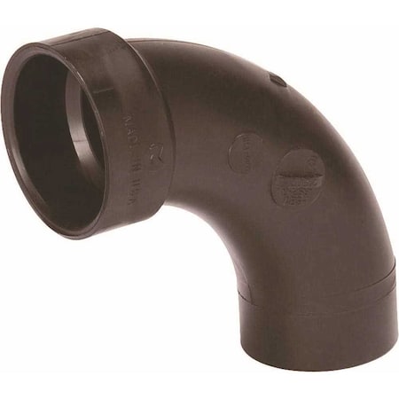 Nibco 2 in. ABS DWV 90-Degree Spigot x Hub Long Turn Street Elbow 58072LT2